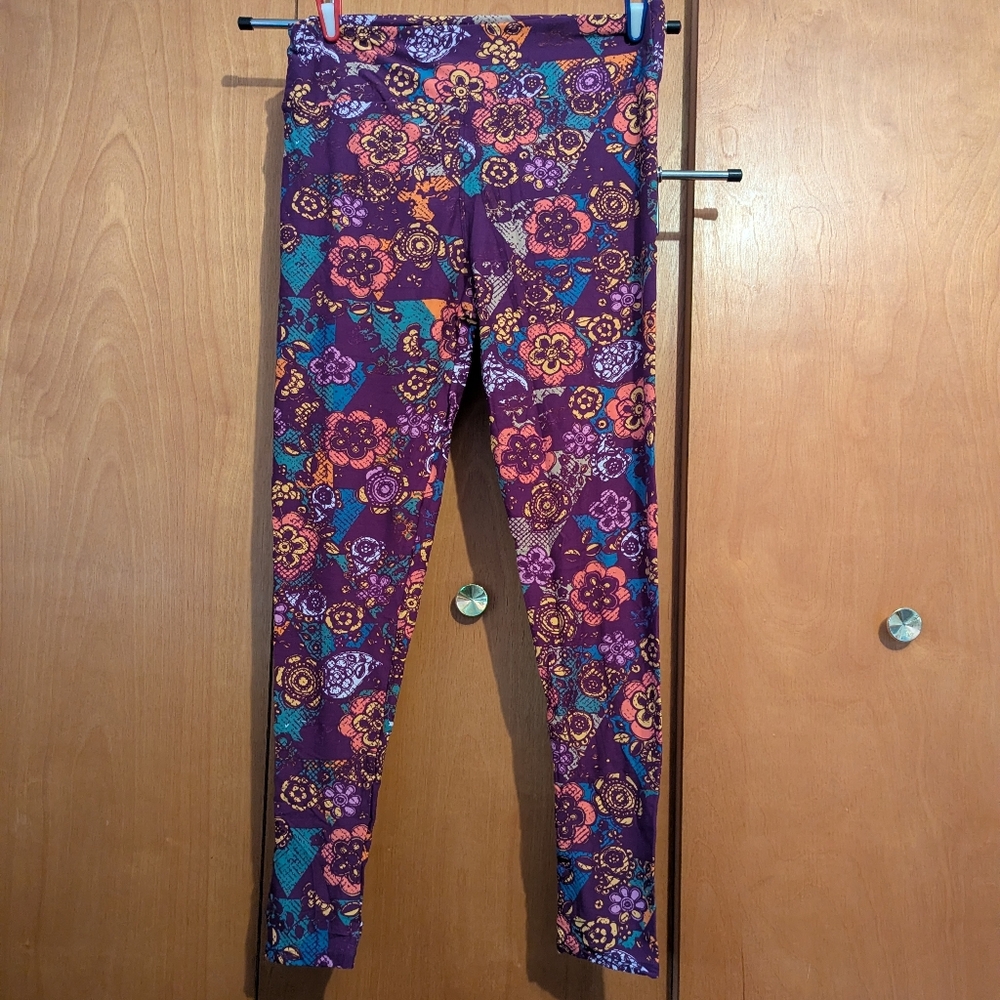 LuLaRoe TC Purple Floral Leggins